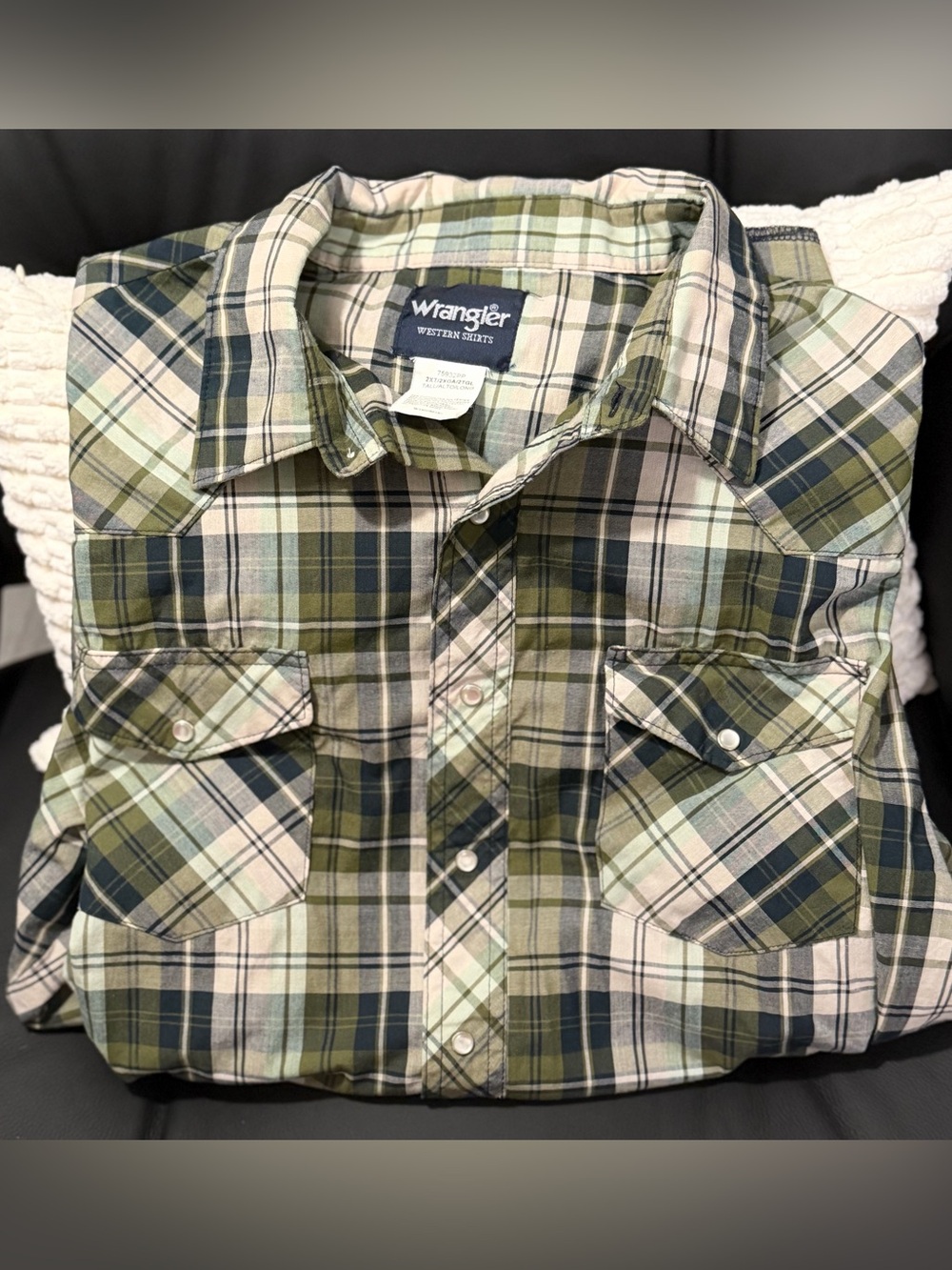 Wrangler Western Shirts Plaid Snap-Button Shirt — Men's 2XT (2X Tall)